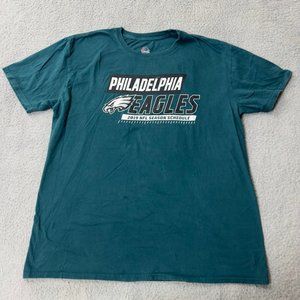 Philadelphia Eagles Shirt Adult Extra Large Green White Majestic Schedule Logo